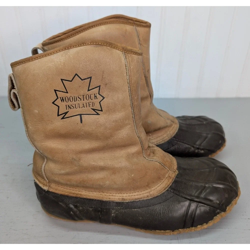 Woodstock Insulated Steel Shank Boots Tan Leather Brown Thinsulate Men's Size 10